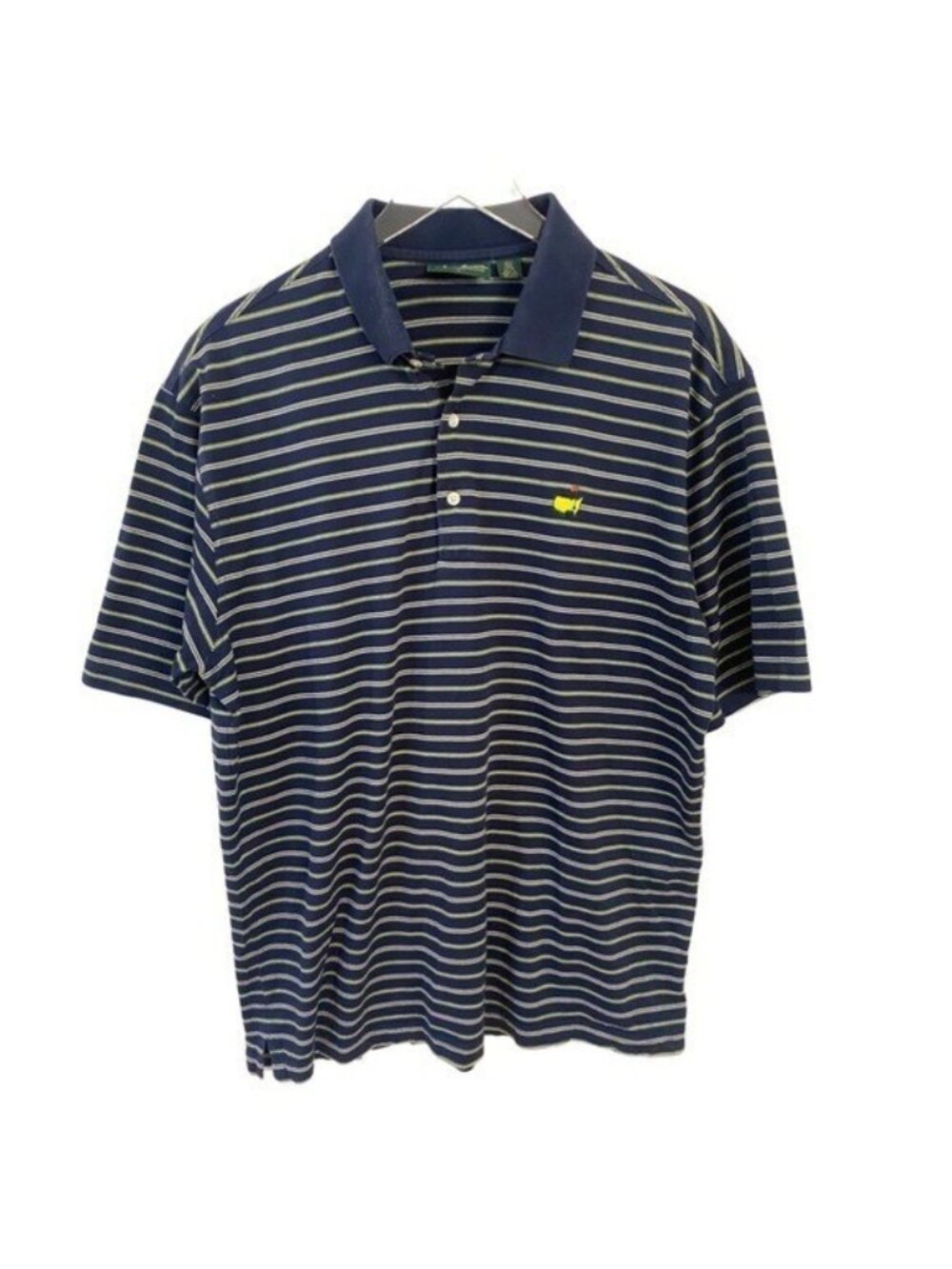 The Masters Striped Blue Golf Shirt By Amen Corner Size Large